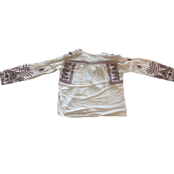 Women S MISA Los Angeles Luna Embroidered Blouse Shirt Top Popover Long Slv Boho - Picture 4 of 5